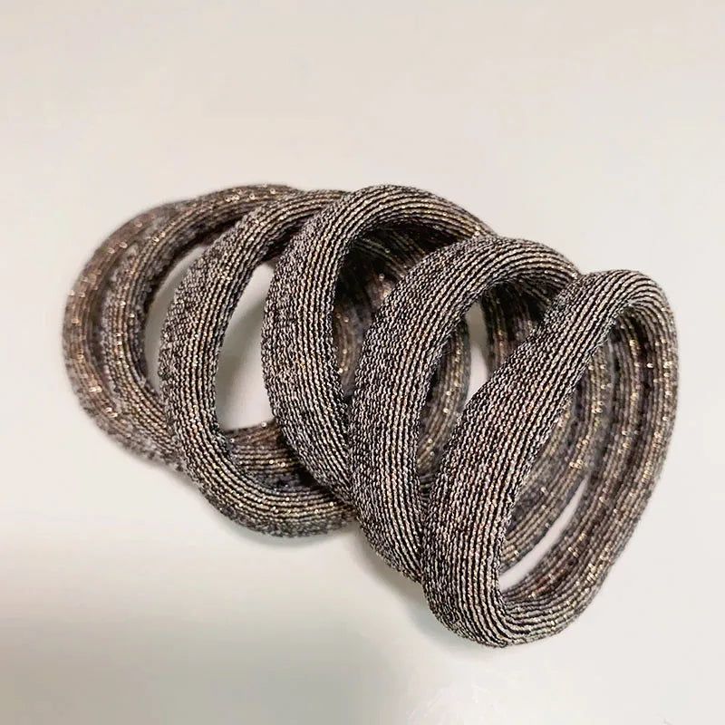 6PCS Women Glitter Hair Scrunchies Girls Elastic Hair Rubber Bands Hair Holder/Gum Hair Accessories Ponytail Hair Holders