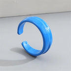 2022 Summer Colorful Ring Set Wholesale Fashion Geometric Chain Candy Color Irregular Opening Rings Women Party Finger Jewelry