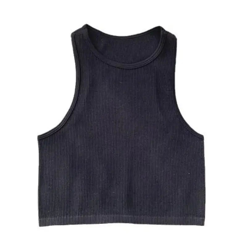 DIY Print Customize Sleeveless Vest Women's Summer High Waist Short Crop Top Fitness Running Yoga Clothes Slim Fast Dry Clothes