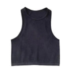 DIY Print Customize Sleeveless Vest Women's Summer High Waist Short Crop Top Fitness Running Yoga Clothes Slim Fast Dry Clothes