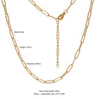 5pcs 45+5cm plated Gold Stainless Steel Link Chains Oval Bulk Necklaces Jewelry Adjustable Chains Wholesale Chokers DIY Crafts