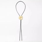 2024 New ZAA Cowboy Style Badge Necklace, Geometric Engraved Rose Adjustable Necklace, Party and Banquet Jewelry