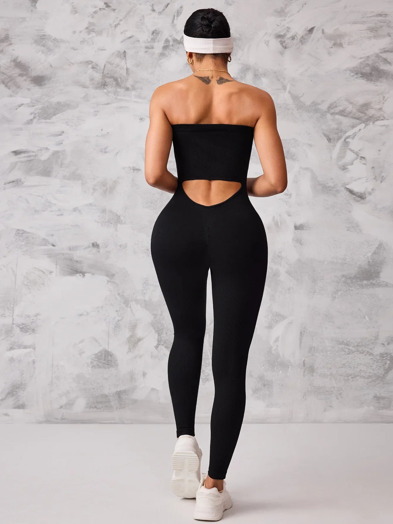 Anti Slip Strip Strapless Sports Jumpsuit Featuring Backless Lifting Hip Lifting To Shape Body Fit Snugly Yoga Fitness Underwear