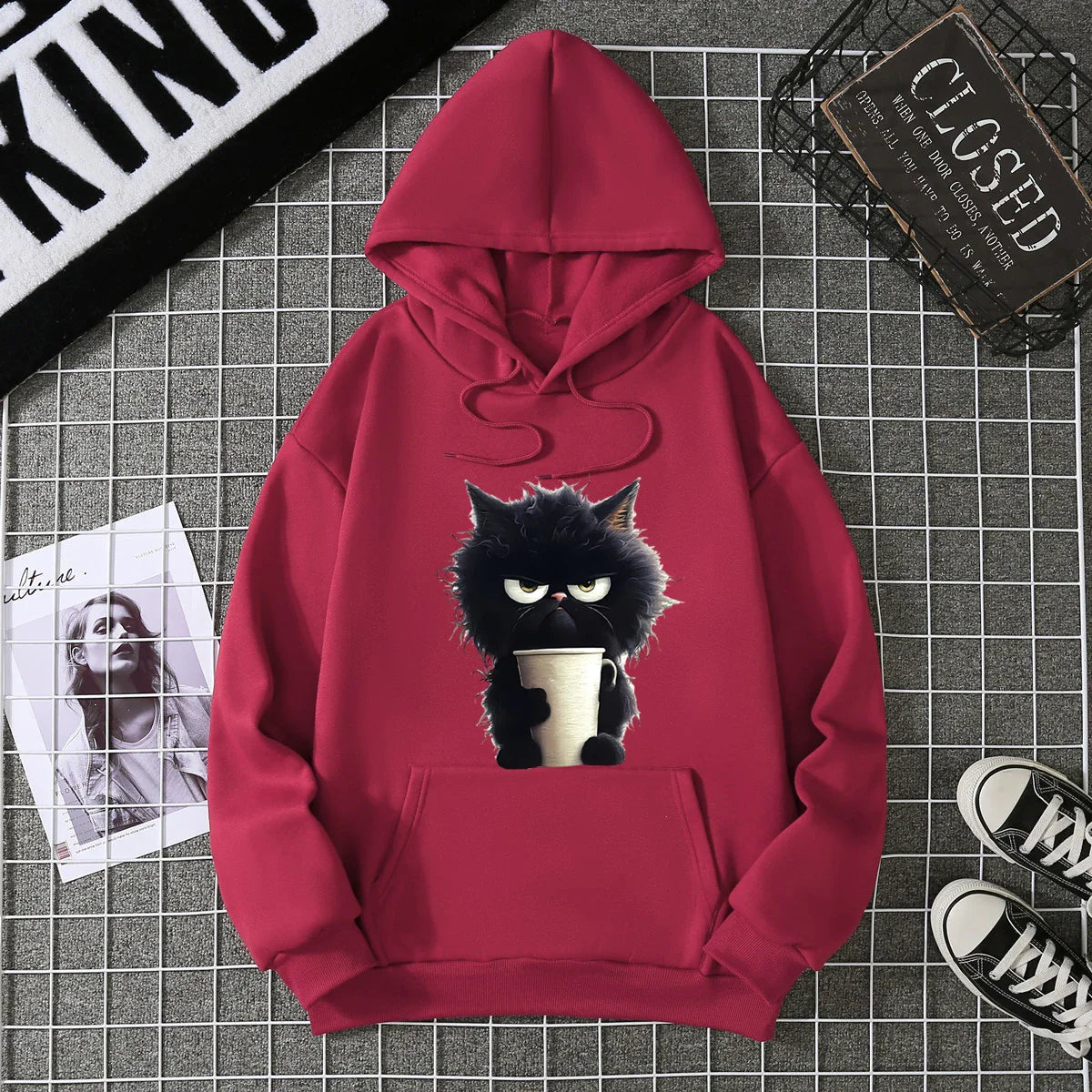 2025 Winter New Women's Hoodie High Street Unisex style Double Pockets Sweatshirts Outerwear Plus-Size Women's Clothing CYXX236
