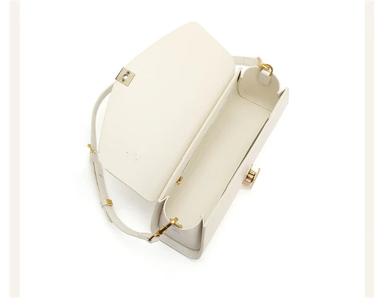 Burminsa Trendy Genuine Leather Underarm Shoulder Bags For Women 2025 Luxury Designer Crossbody Purses Flap Lock Ladies Handbags