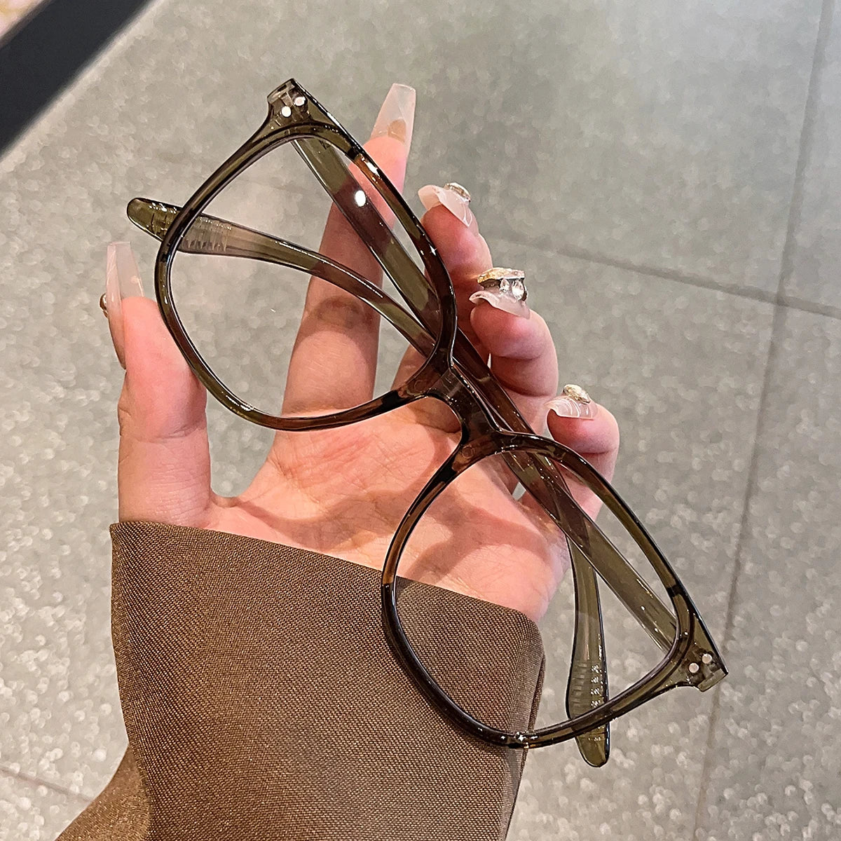 1Pc/3Pcs/4Pcs/6Pcs European and American Classic Popular Square Frame Glasses Set Men's and Women's Fashion Glasses