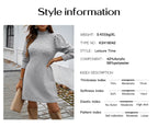 2025 Autumn Women Sweater Dresses Pearls Round Neck Long Sleeve Hip Wrap Dress Winter Elegant Ladies Casual Solid Slim Fit Dress