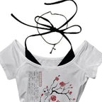 Beautiful Flower pattern Print vest Women Crop top Casual fashion Tops cute Comfortable sexy Female Clothes Sweet Girl Baby Top