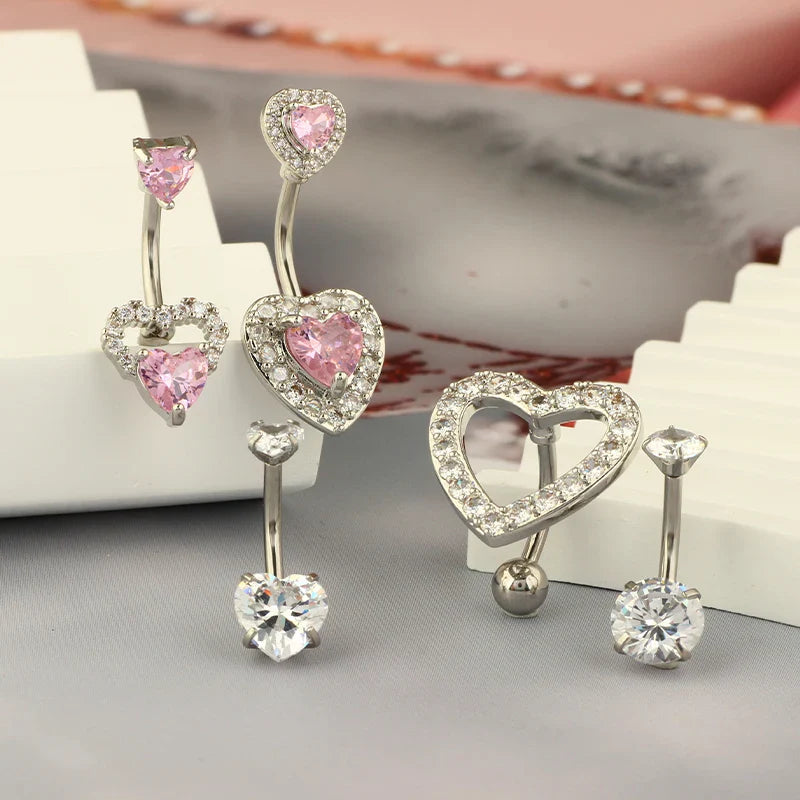 5PCS Cute Dangle Belly Ring Pack 14G Navel Piercing Bulk Sexy Belly Ring Set Belly Button Ring Lot Pircing Ombligo Jewelry