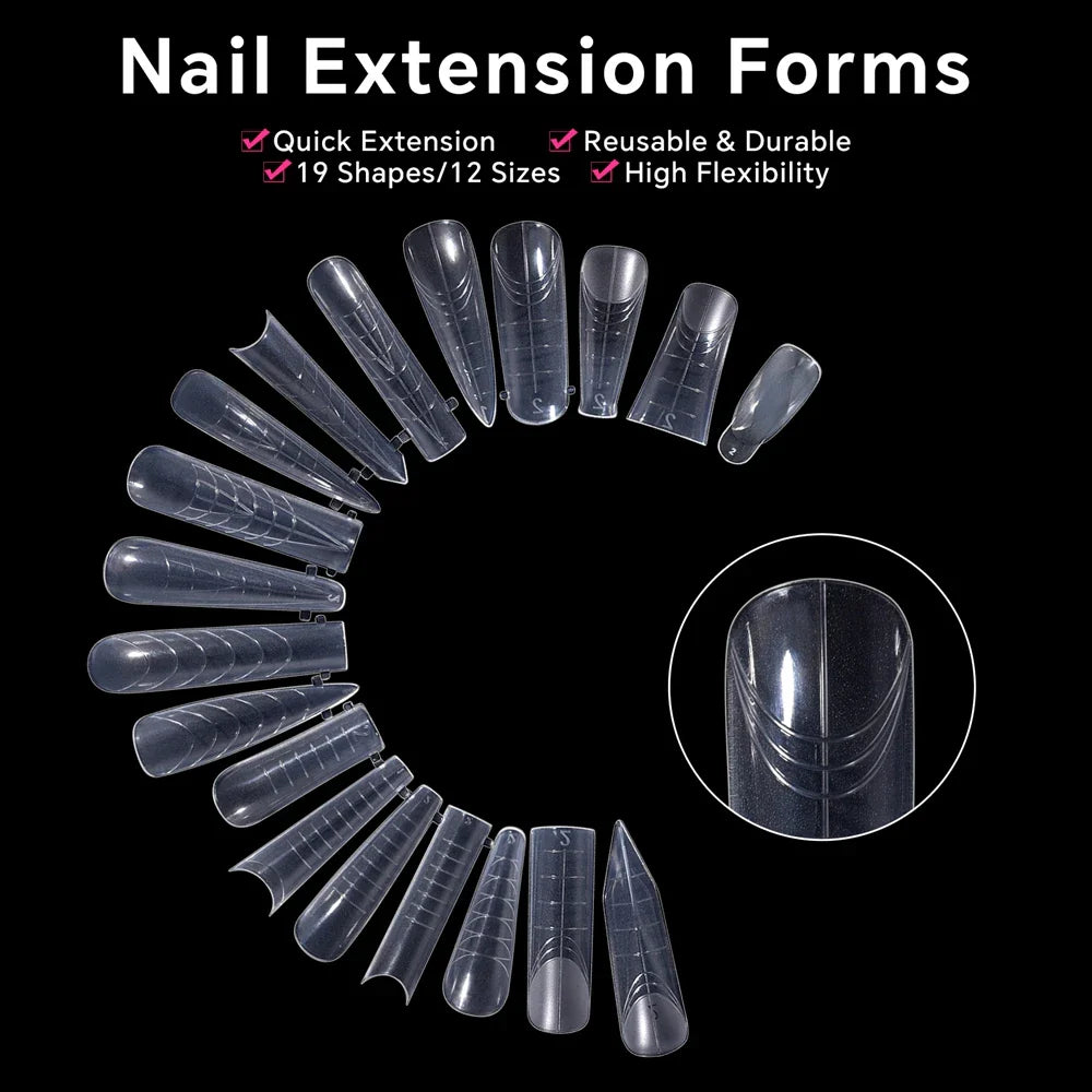 120Pcs Nail Forms For UV Gel Quick Building Extension Top Molds Dual Forms Acrylic Nail Art Tips Nails Accessories Tools