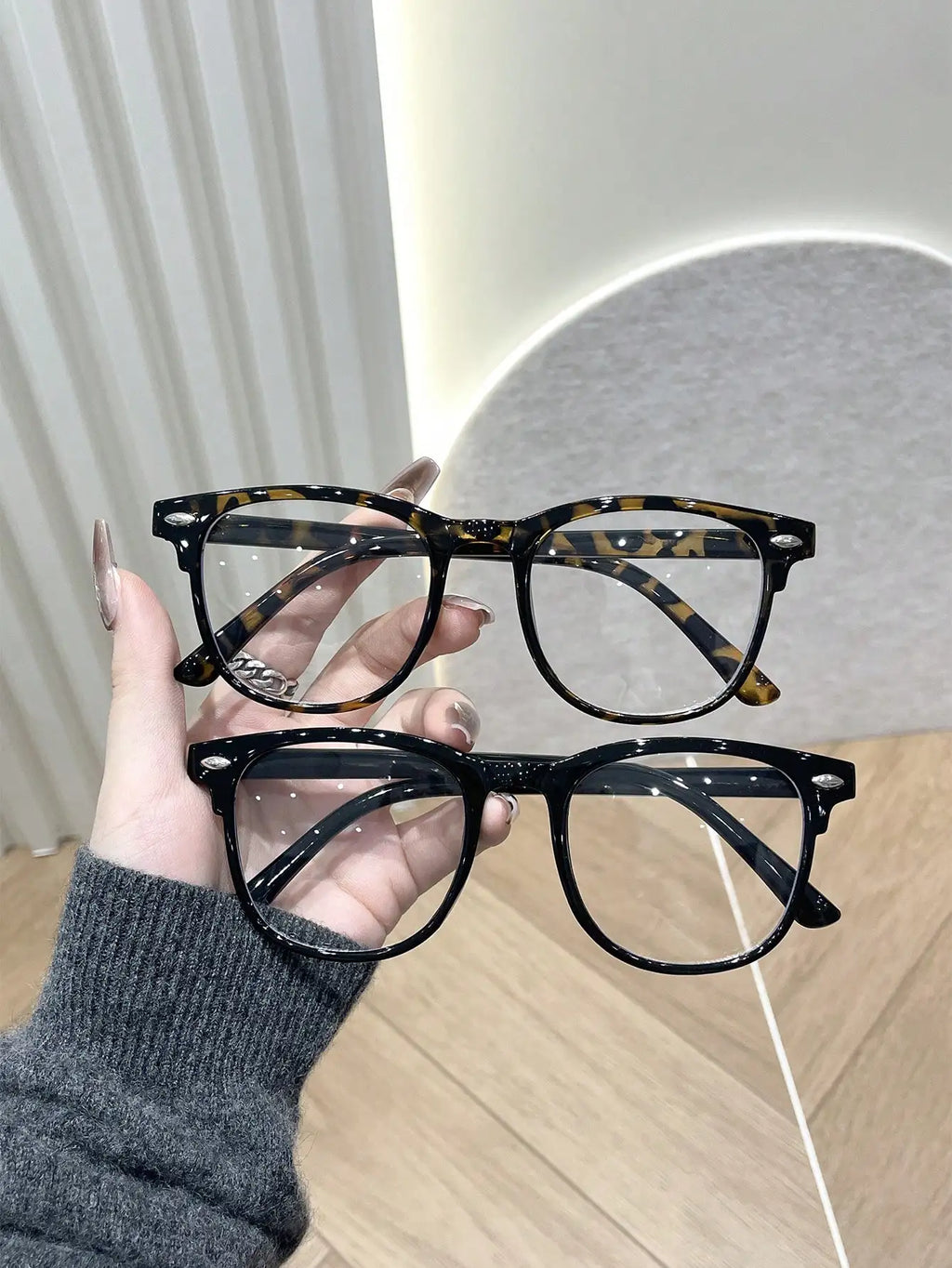 1PC/2PCS Fashion Pentos Plastic Frame Anti-Blue Light Clear Glasses For Daily Office Reading Life Eye Protection Accessories.