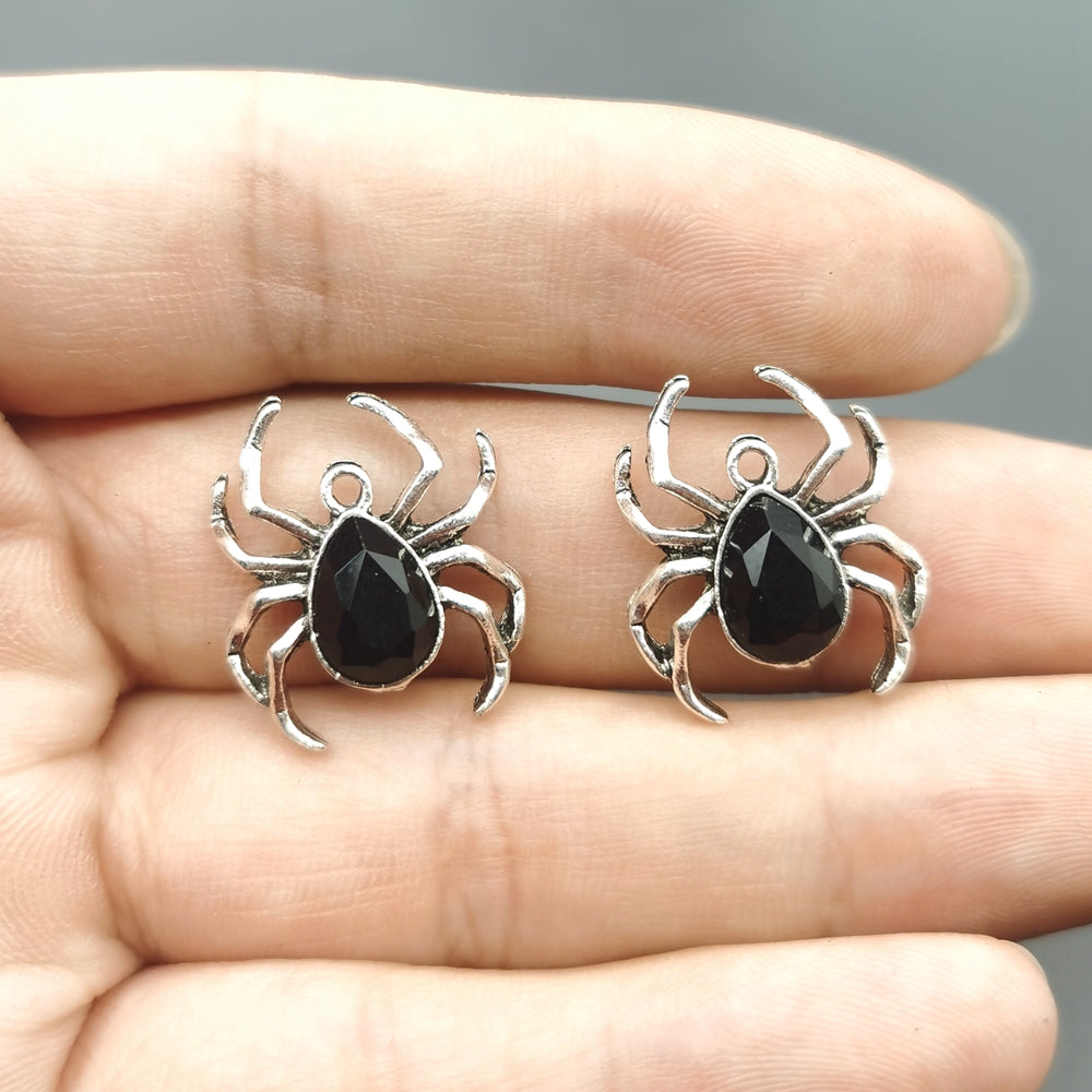 10pcs Blood Red Spider Pendant Gothic Tarantula Pendant, Wiccan, Witchy, Creepy Cute, Halloween,Handcrafted Jewelry Accessories