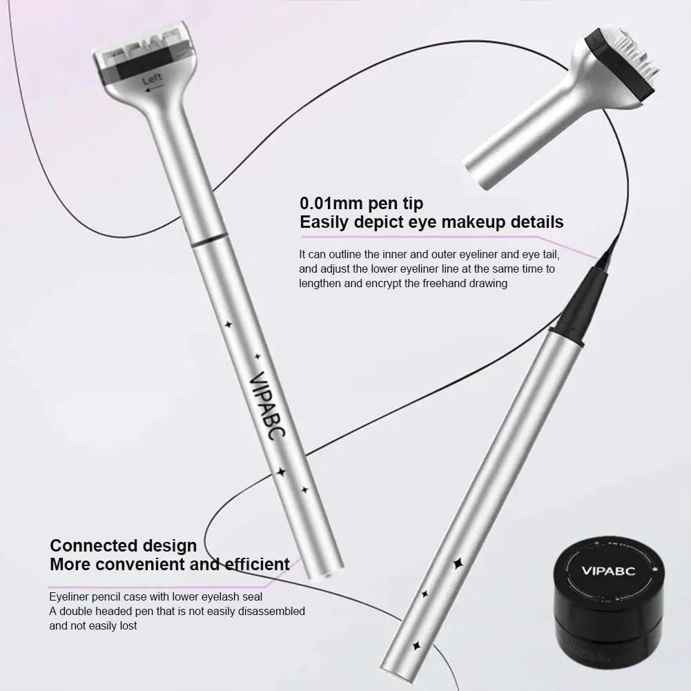 Dezone Lower Eyelashes Stamp Pen Waterproof Sweatproof Korean Makeup Cosmetics Natural-looking Eyelash 3 In 1