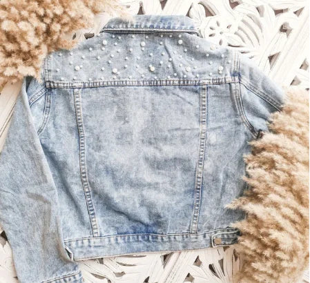 Bachelorette Jean Jackets Hen Party Gift Custom Bride Denim Jacket Pearl Mrs Outerwear Bridesmaid Personalised Coats Wedding Day