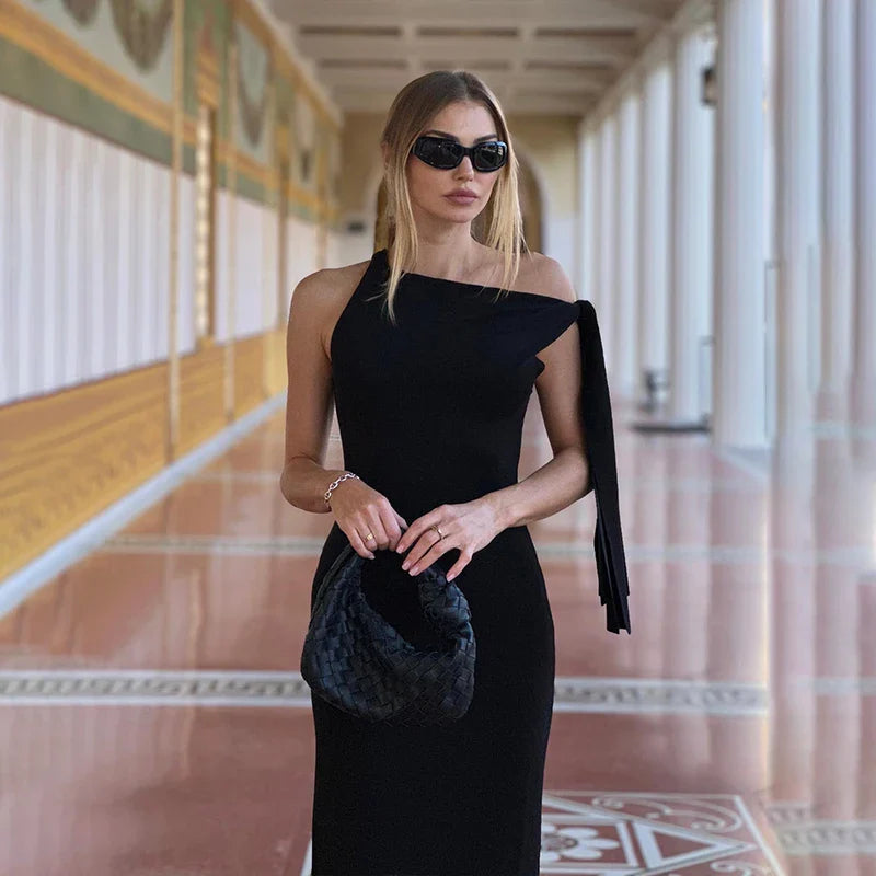 Candyhot Sexy Solid O-Neck Sleeveless Casual Fashion Dress Y2K Summer Slim Fit Piece Maxi Dress Evening Dresses Women's Clothing