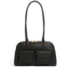 Burminsa Cowhide Genuine Leather Underarm Shoulder Bags For Women 2025 Luxury Designer Korean Bowling Tote Work Ladies Handbags