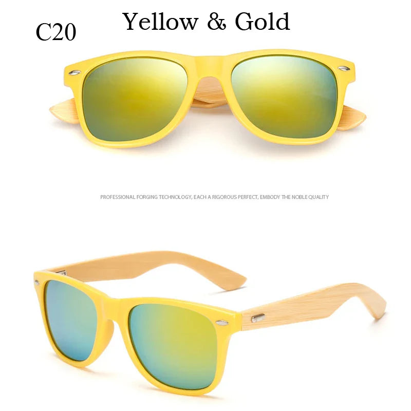 16 color Bamboo Sunglasses Men Wooden Sunglasses Women Brand Designer Mirror Original Wood Sun Glasses retro de sol masculino