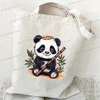 Canvas Bag for Women Cartoon Panda Printed Shopper Handbags Storage Reusable Canvas Shoulder Bag China Panda Female Tote Bag