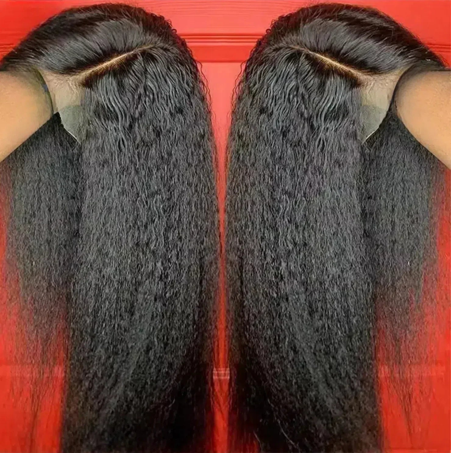 Elegant straight synthetic tied wig with 13x4 pre combed thermal resistance fiber, suitable for women, no need for glue, 180% de