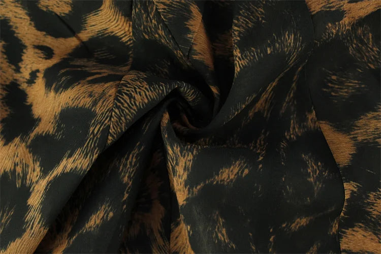 Ahagaga Sexy Leopard Women's Mini Dresses Camisole Sleeveless V-Neck Slim Fit Lace Bows Blackless Streetwear Bodycon Vestidos