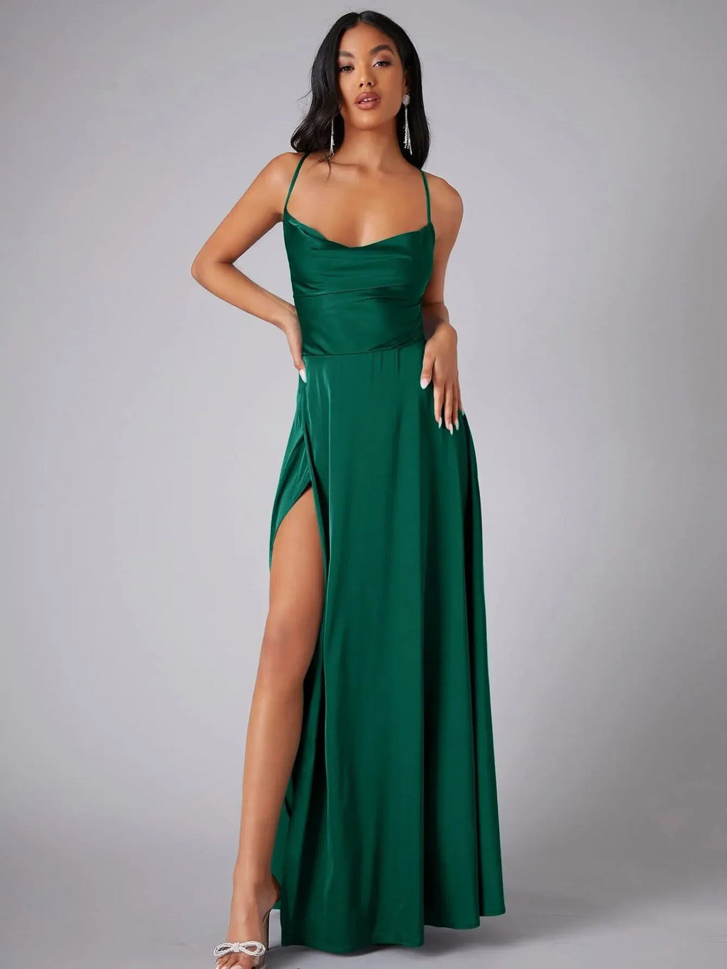 Backless Slimming Long Evening Dress Women Sexy V Neck Sleeveless Gown With Waist Tie For Formal Party Wedding Guest Maxi Dress