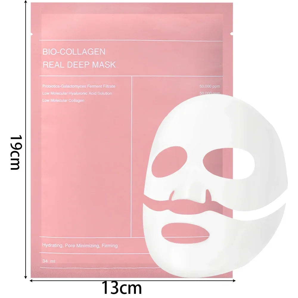 Bio-Collagen Face Mask Shrink Pore Deep Moisturizing Overnight Mask Anti-Wrinkle Hydrating Refreshing Brightening Face Skin Care