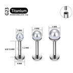 ASTM F136 Titanium 16G Bowl shaped Pearl Earring Helix Tragus Cartilage Stud Earlobe Lip Piercing Jewelry