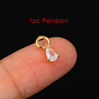 1PC Little Star Moon Snake Crystal Charms Pendant Helix Daith Earrings for Women Hanging Matching Piercing Lobe Tragus Jewelry