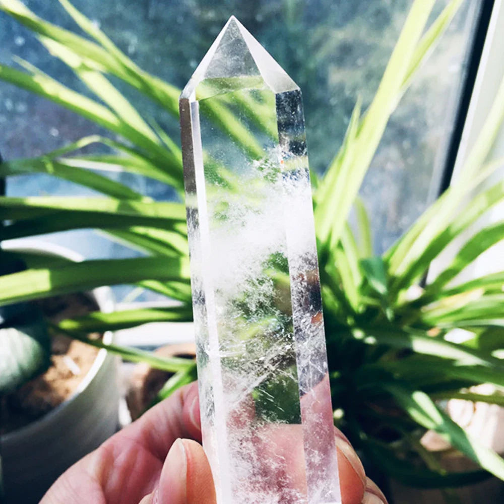 15cm Natural Amethyst Single Pointed Hexagonal Prism Crystal Wand Big Size Lapis Lazuili Tower Home Decoration Labradorite Craft