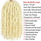 Butterfly Locs Crochet Hair 12 inch Handmade Butterfly Soft Locs Crochet Hair Extensions Synthetic Braiding Hair 12Strands/pack