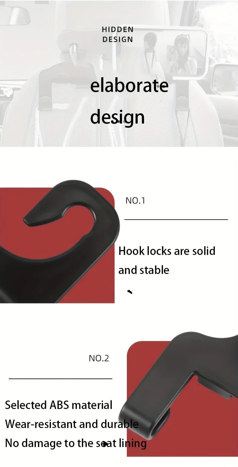 2024 Car Seat Headrest Hook Hanger Storage Organizer  Universal for Handbag Purse Coat Cell Phone Car Interior
