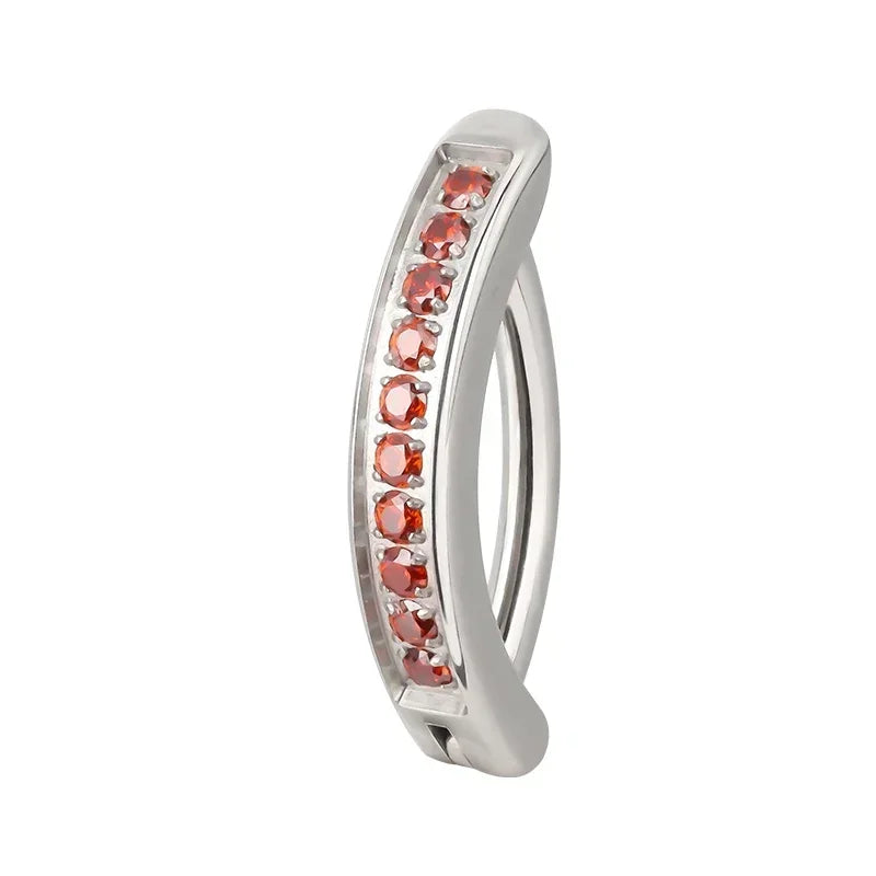 ASTM F136 Titanium PIERC Reverse Curved Clicker Navel Barbell Shiny CZ Sexy Belly Button Rings Bellybutton Sexy Piercing Jewelry