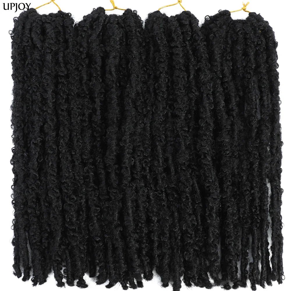 Butterfly Locs Crochet Hair 12 inch Handmade Butterfly Soft Locs Crochet Hair Extensions Synthetic Braiding Hair 12Strands/pack