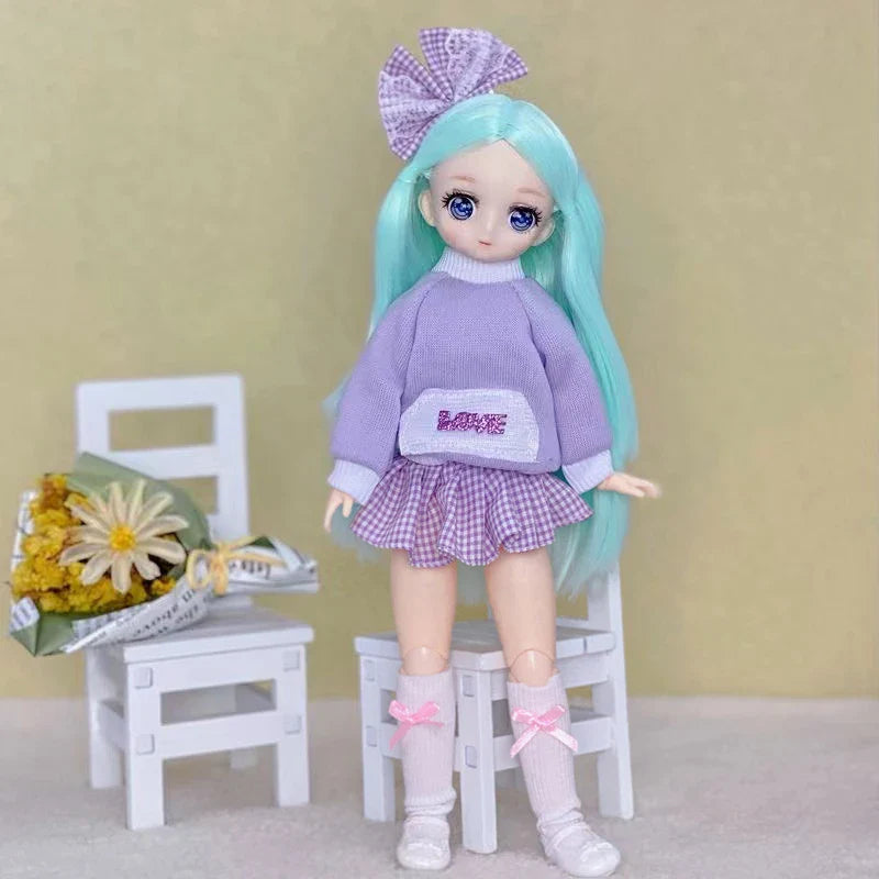 30cm Two-dimensional Doll Comic Face 1/6 Bjd Doll or Dress Up Clothes Children's Girl Birthday Gift Toys Kids Toys