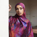 180×85cm Water Print Shawl Hijab Scarves Muslim Ethnic Woman Chiffon Silk Bandanas Printed Hijabs 2025