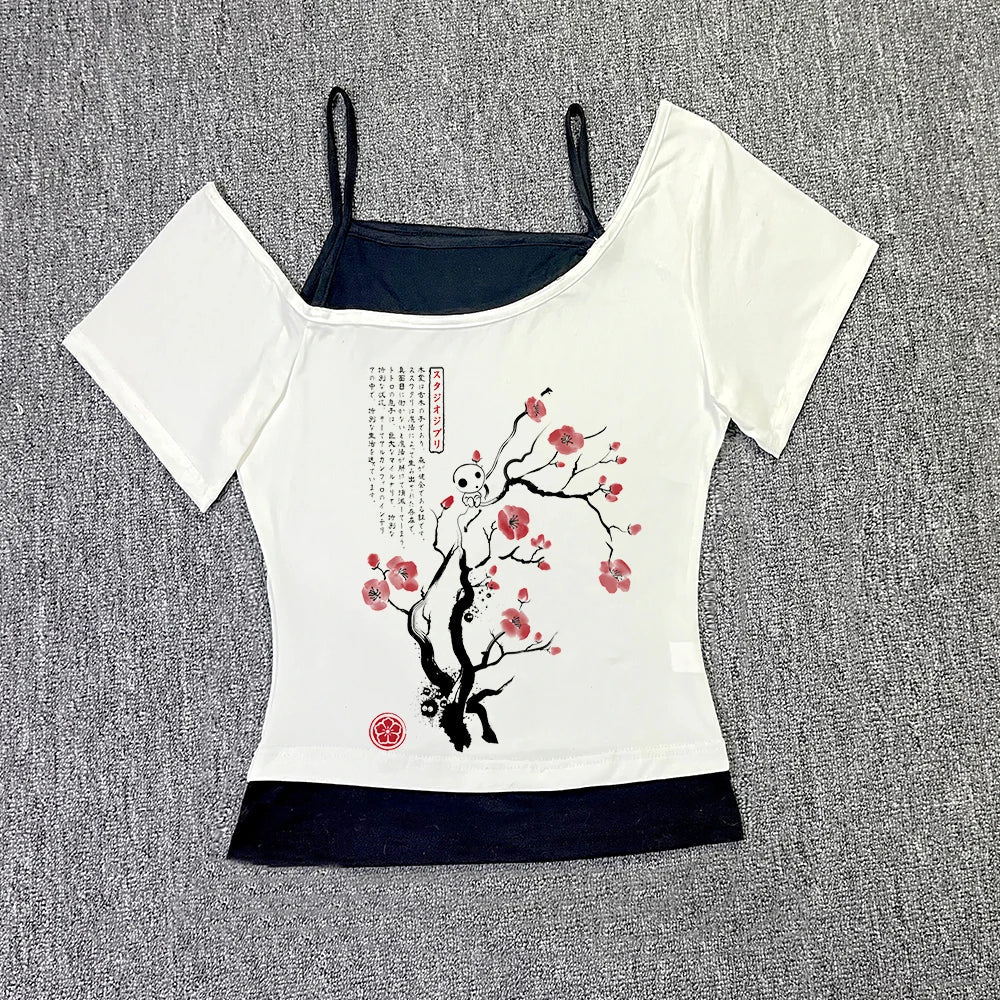 Beautiful Flower pattern Print vest Women Crop top Casual fashion Tops cute Comfortable sexy Female Clothes Sweet Girl Baby Top