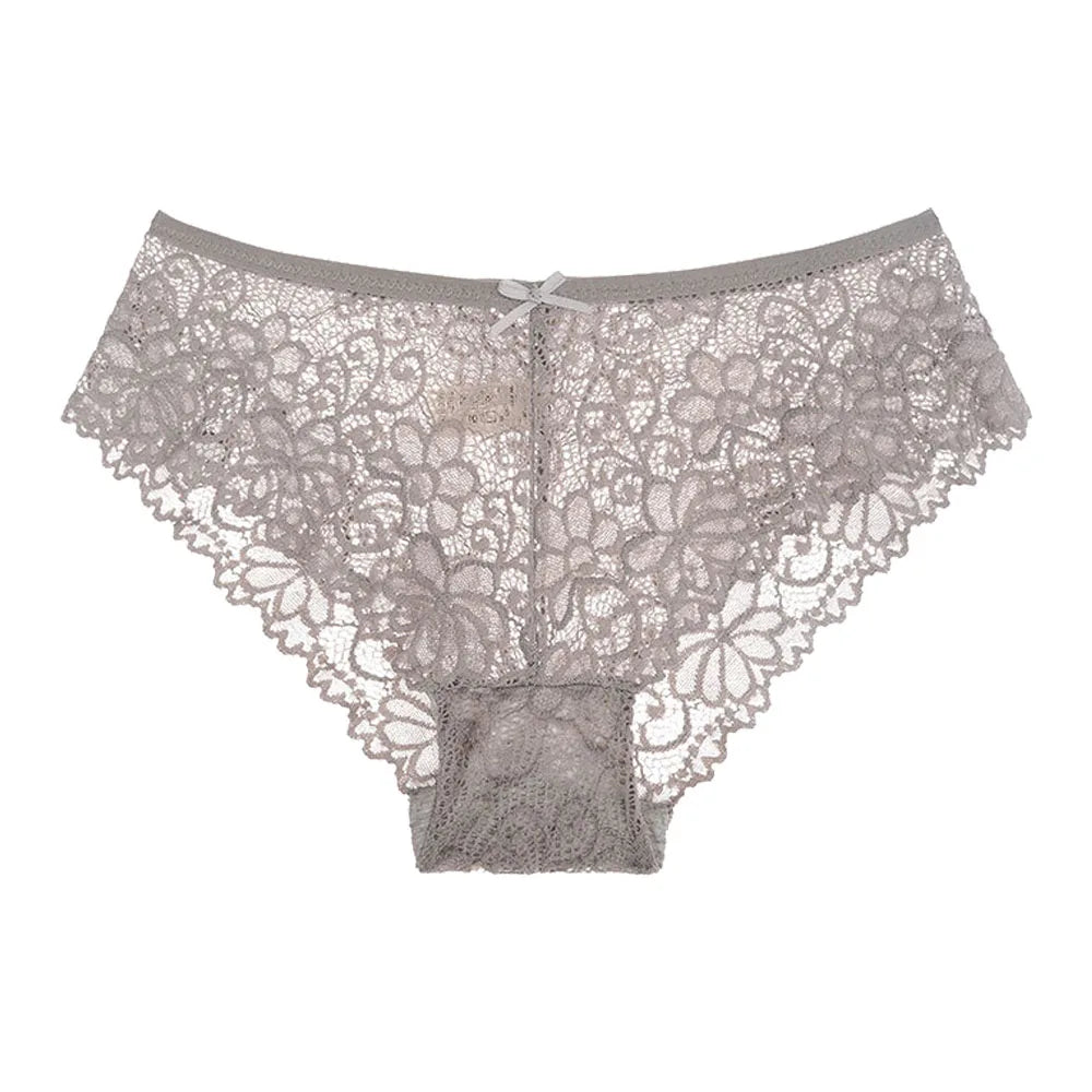 5 PCS/Set Mesh Briefs M-2XL Lace Panties Sexy Transparent Underwear Low Rise Panties Girls Intimates Lingeri