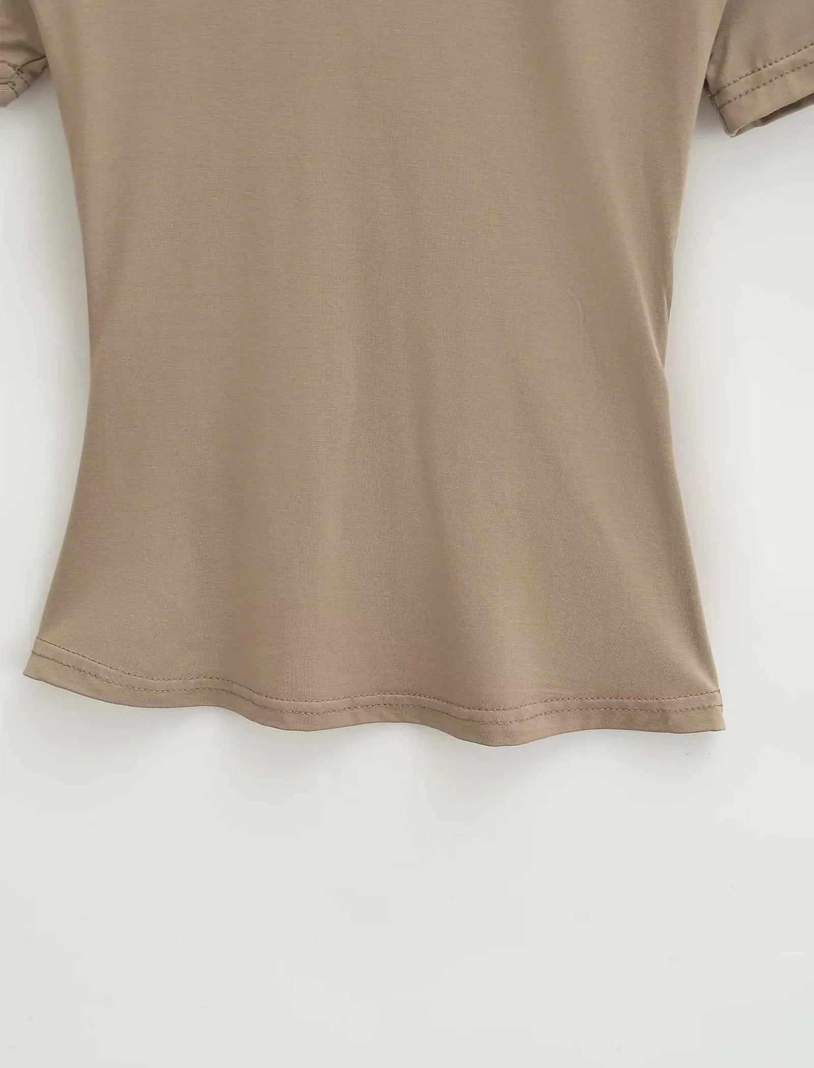 2025 New High Quality Casual T shirt Sexy Slim Short Sleeves Fashion Trend Solid Women Clothing y2k Tops