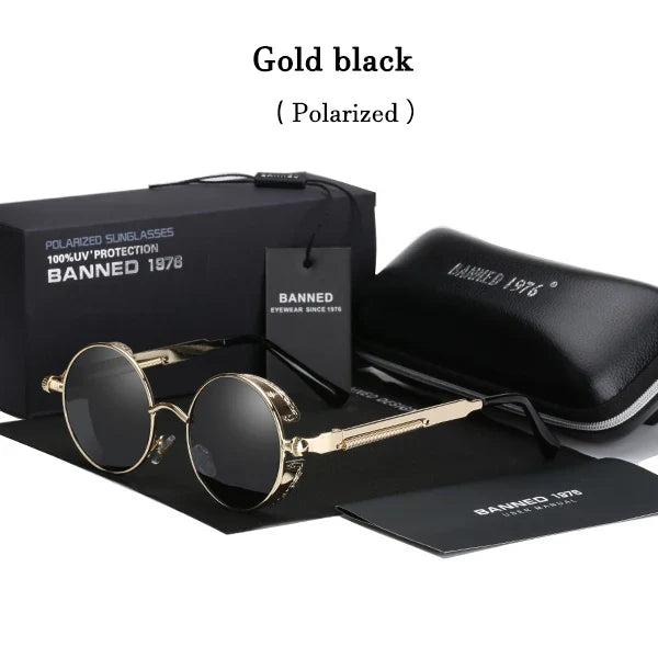 2022 HD Polarized Round Metal Sunglasses UV400 Men's Sun glasses Feminin Women's Vintage Gafas De Sol Metal Goggles With box