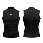 Compression Shirt Men Summer Sportswear Running Vest Elastic Quick Dry Sport Sleeveless Tops Tee Turtleneck Gym Workout Tank Top
