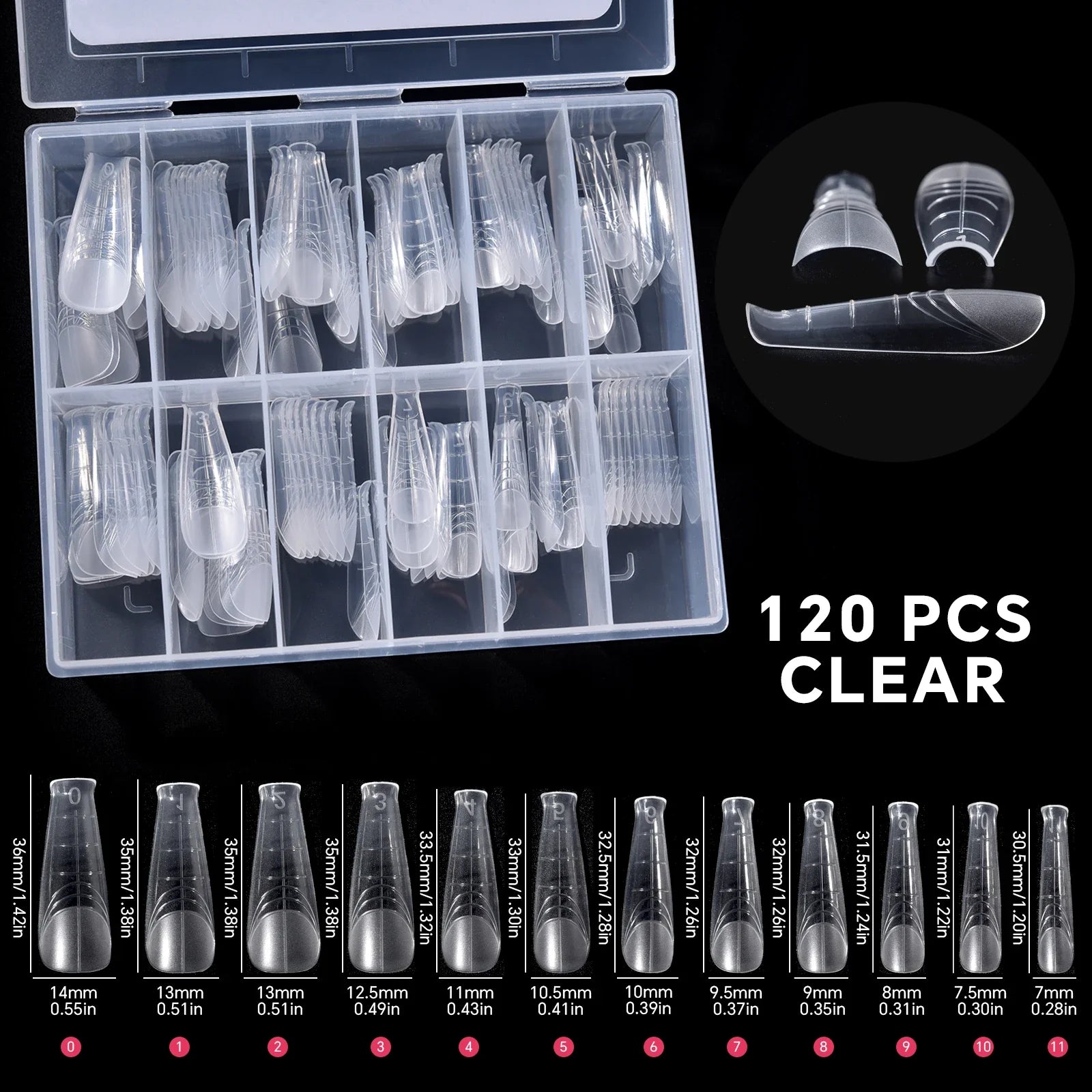 120Pcs Nail Forms For UV Gel Quick Building Extension Top Molds Dual Forms Acrylic Nail Art Tips Nails Accessories Tools