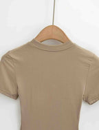 2025 New High Quality Casual T shirt Sexy Slim Short Sleeves Fashion Trend Solid Women Clothing y2k Tops