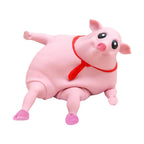 Cartoon Toy Pig Stretch Creative Sensory Toy Rebound Pig Stress Relief Toy Funny Squeeze Soft Pig Toy for Girls Boys