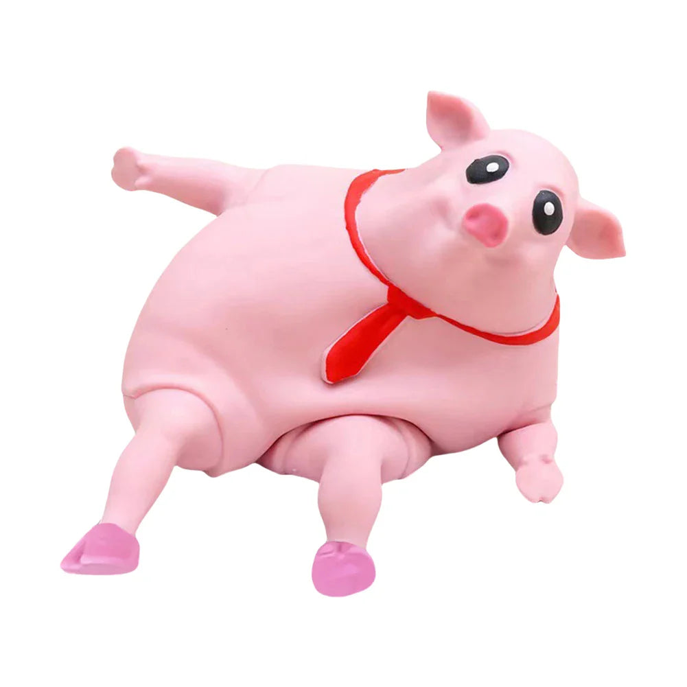Cartoon Toy Pig Stretch Creative Sensory Toy Rebound Pig Stress Relief Toy Funny Squeeze Soft Pig Toy for Girls Boys