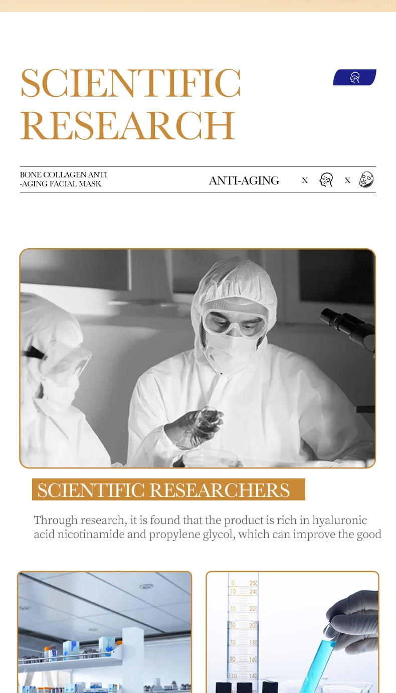 10PCS Collagen Anti Wrinkle Facial Mask Anti Aging Fade Fine Lines Firm Skin Moisturizing Brightening SkinCare Korean Cosmetics