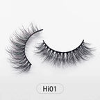 Dropshipping Reuseable Natural Long 12-15mm 3D Faux Mink Lashes Fluffy Volume False Eyelashes Cruelty Free Wispy Makeup Lashes