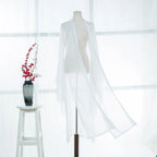 2025 new summer women long chiffon Cardigan sunscreen three quarter sleeve black blue white fashion thin cardigan