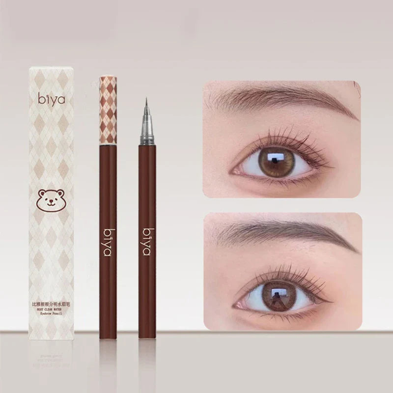 0.01mm Ultra Fine Liquid Eyebrow Pen Long Lasting Black Brown Waterproof Non-smudge Colorfast Natural Eye Brow Makeup Cosmetics