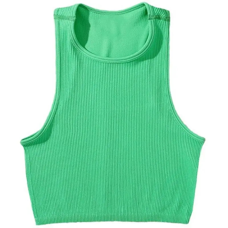 DIY Print Customize Sleeveless Vest Women's Summer High Waist Short Crop Top Fitness Running Yoga Clothes Slim Fast Dry Clothes