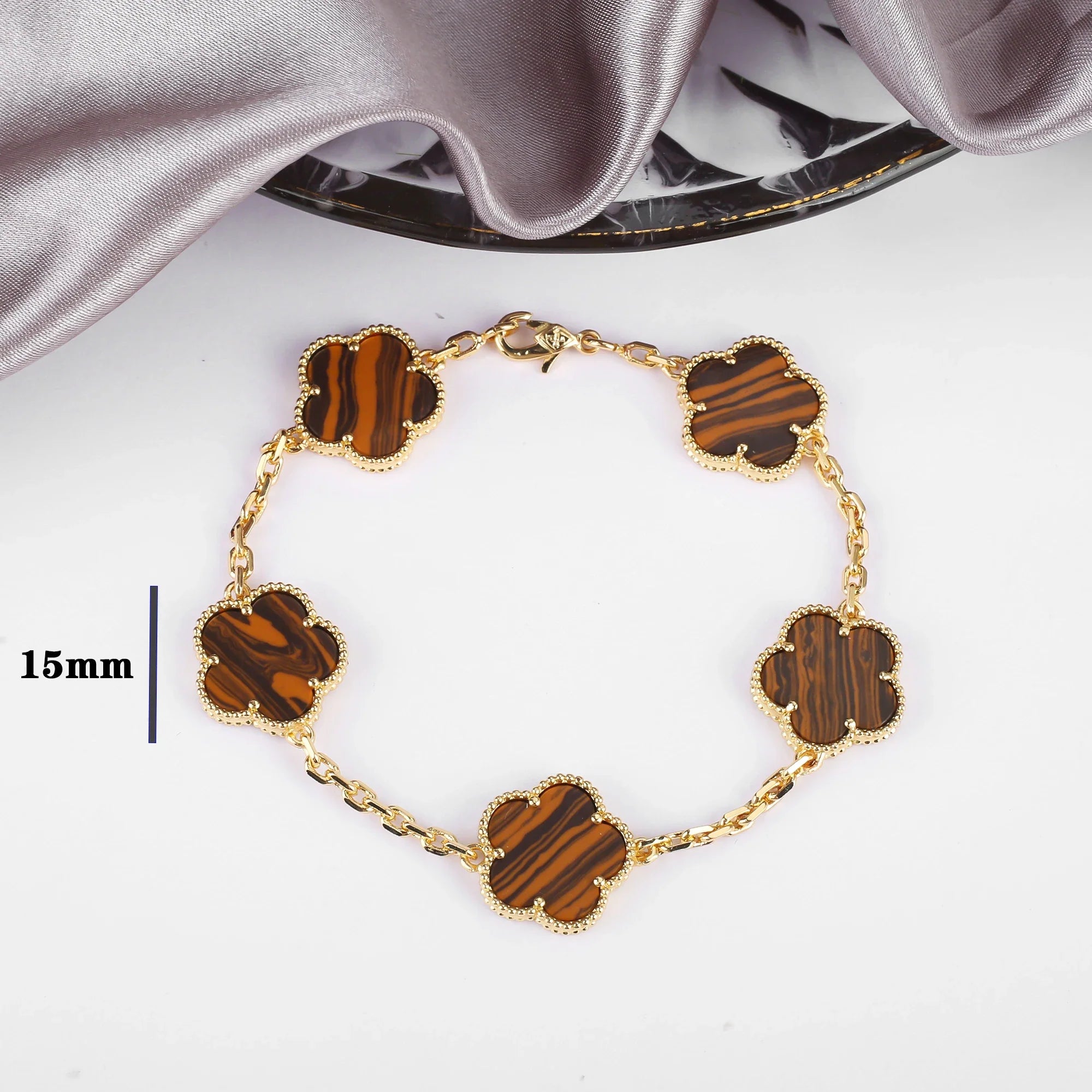 7 colors classic simple five-leaf flower pendant necklace natural stones clover Choker Chain for women party daily wear jewelry